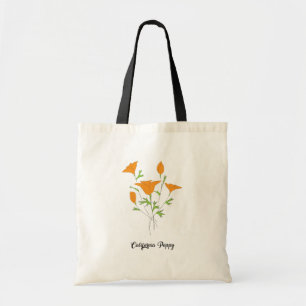 Kalifornien Poppy Minimalist Tote Bag Tygkasse