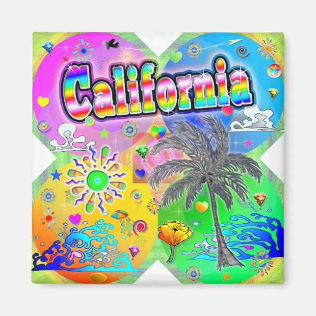 Kalifornien Quadro Seasons Magnet (Framsidan)
