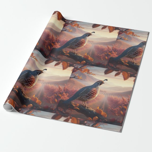 Kalifornien Quail Bird Art Wildlife Nature Presentpapper (Utrullad)