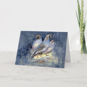 Kalifornien Quail Bird Nature Art Helgkort