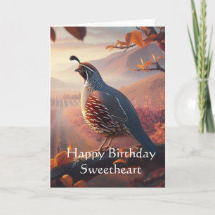 Kalifornien Quail Birds, raring Birthday Anpassnin Kort