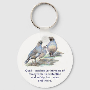 Kalifornien Quail, djur Totem, vägleder, naturen Nyckelring