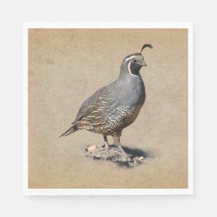 KALIFORNIEN QUAIL PAPPERSSERVETT