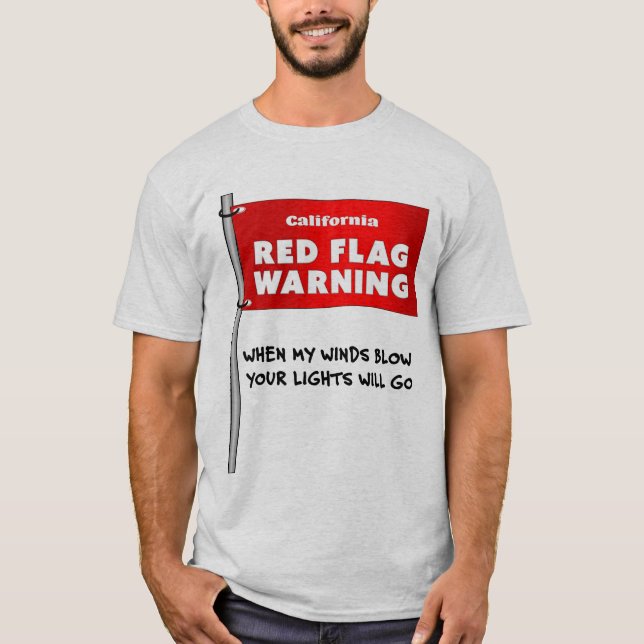 Kalifornien Red Flagga Funny Sarcastic Humor T Shirt (Framsida)