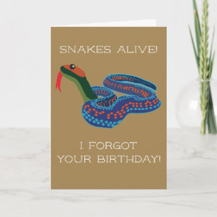 Kalifornien Red Garter Snake Belake Belet Birthday Kort