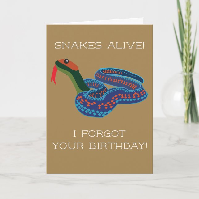 Kalifornien Red Garter Snake Belake-födelsedagskor Kort (Framsida)