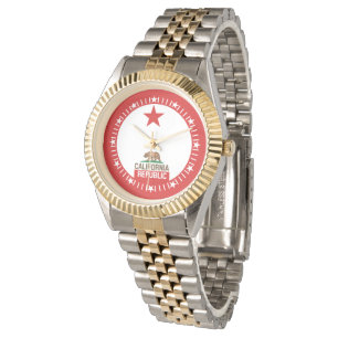KALIFORNIEN REPUBLIC Statlig flagga Large Star Dia Armbandsur
