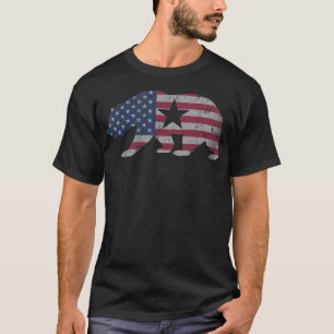 Kalifornien Republik Björn Amerikansk Flagga 4:e J T Shirt