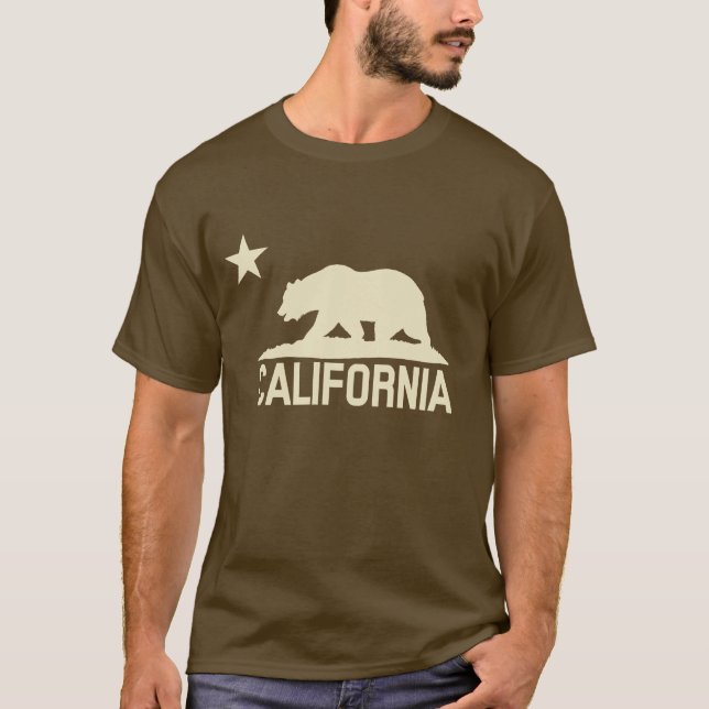Kalifornien republik - CA-björn - beige Silhouette Tee Shirt (Framsida)