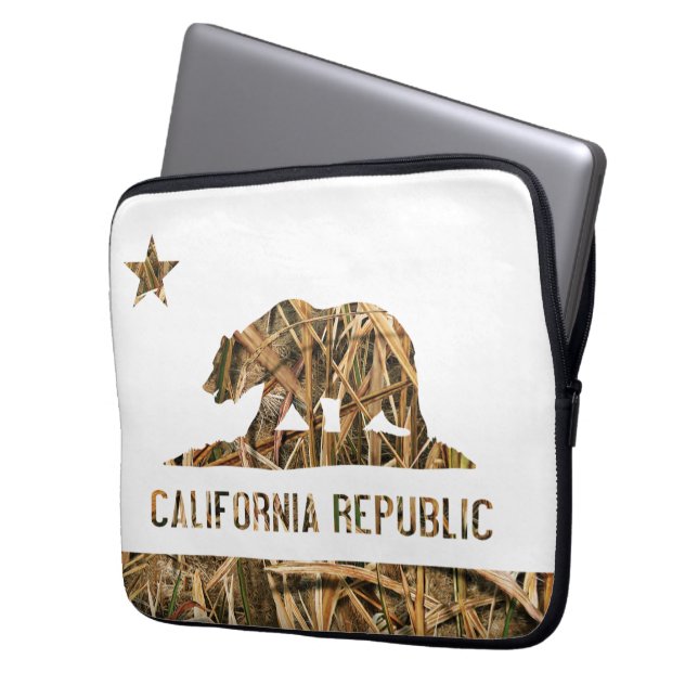 Kalifornien republik Camo 2 Laptop Fodral (Framsidan Vänster)