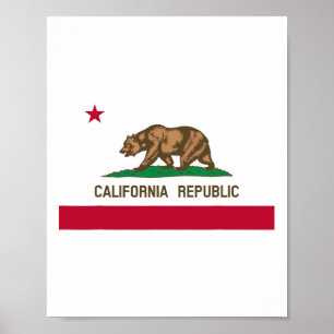 Kalifornien Republik Flagga Patriotiskt Statligt R Poster