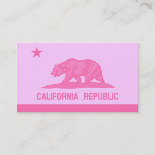 Kalifornien Republik Flagga (Rosa) Visitkort