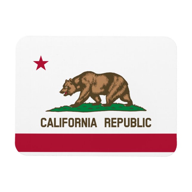Kalifornien Republik Statens Flagga Magnet (Horisontell)