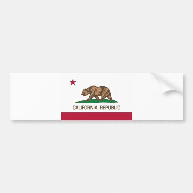 Kalifornien republik (statlig flagga) bildekal (Framsidan)
