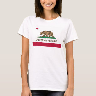 Kalifornien republik (statlig flagga) med björnen t-shirt