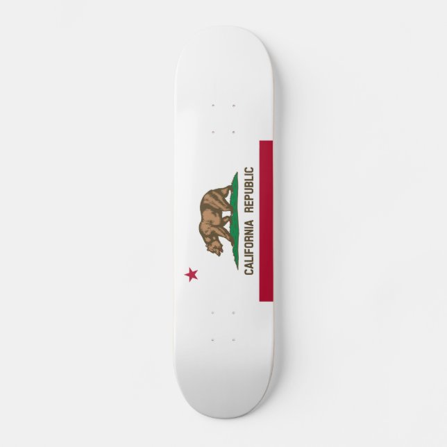 Kalifornien Republik Statsflagga Mini Skateboard Bräda 18,5 Cm (Framsida)