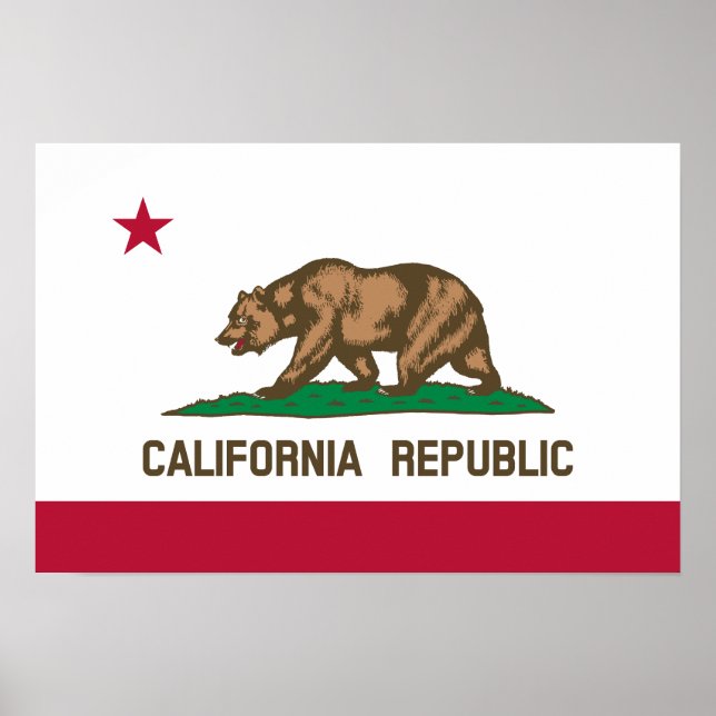 Kalifornien Republik Statsflagga Poster (Framsidan)