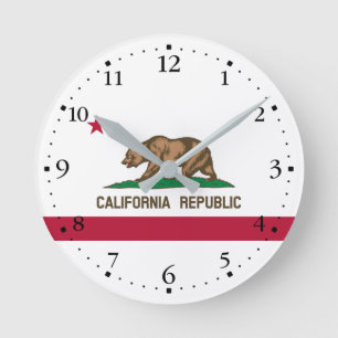 Kalifornien Republik Statsflagga Rund Klocka