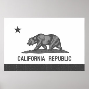 Kalifornien republik (svarten) poster