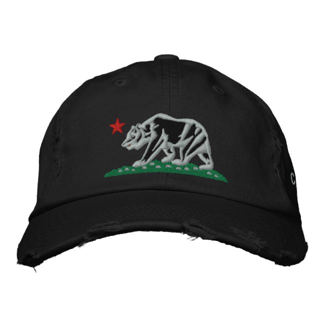 KALIFORNIEN REPUBLIKEN BEAR Essentials Cap Broderad Keps (Framsida)