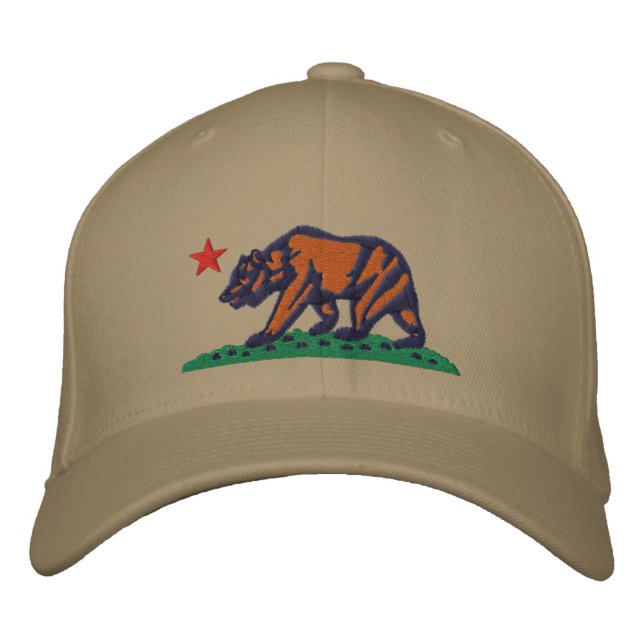 KALIFORNIEN REPUBLIKEN BEAR Essentials Cap Broderad Keps (Framsida)