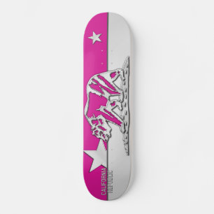 KALIFORNIEN REPUBLIKEN Chrome på Shock rosa Mini Skateboard Bräda 18,5 Cm