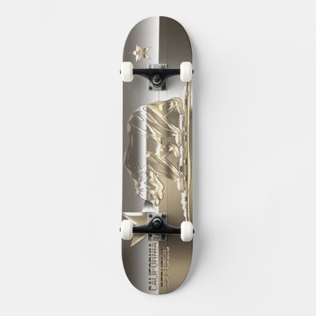 KALIFORNIEN REPUBLIKEN Golden Metall Skateboard Bräda 20,5 Cm (Framsida)