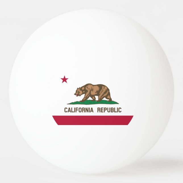 Kalifornien Republiken Statens Flagga Pingisboll (Baksidan)