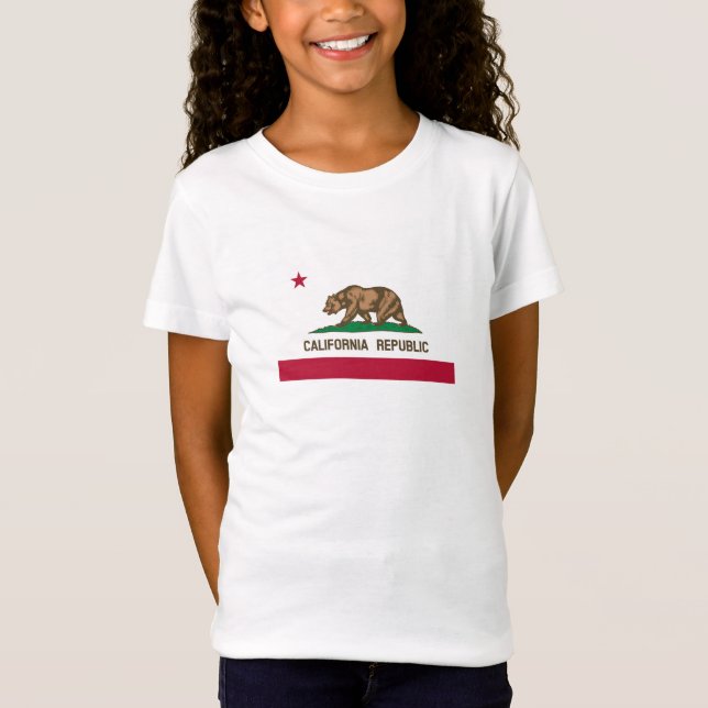 Kalifornien Republiken Statens Flagga T Shirt (Framsida)