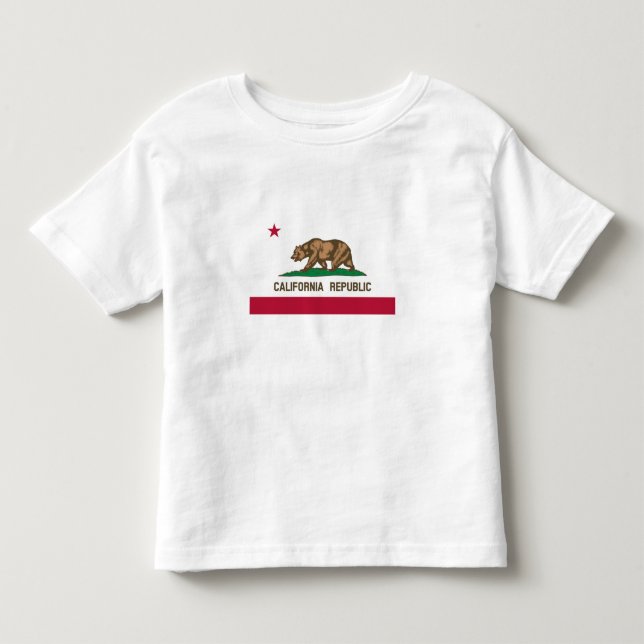 Kalifornien Republiken Statens Flagga T Shirt (Framsida)