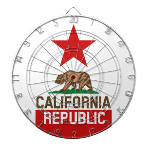 KALIFORNIEN REPUBLIKEN Statlig flagga Red Star Darttavla