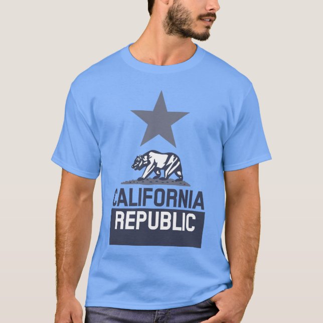 KALIFORNIEN REPUBLIKEN Statlig flagga Tee Shirt (Framsida)