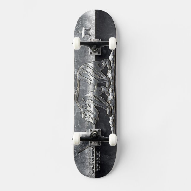 KALIFORNIEN REPUBLIKGrunge stålsätter utklipp Mini Skateboard Bräda 18,5 Cm (Framsida)
