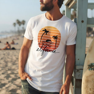 Kalifornien Retro 70-talets solnedgång Palmträd T Shirt
