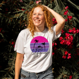Kalifornien retro Srtipes lila rosa sunset T Shirt