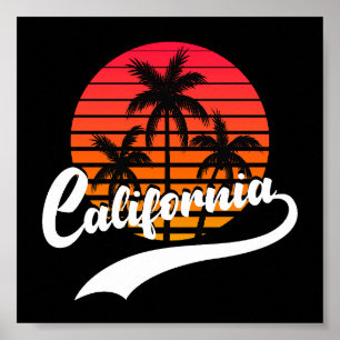 Kalifornien Retro Sunset Poster