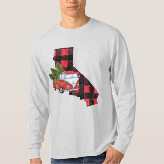 Kalifornien Röd lastbil julgran långärmad T Shirt