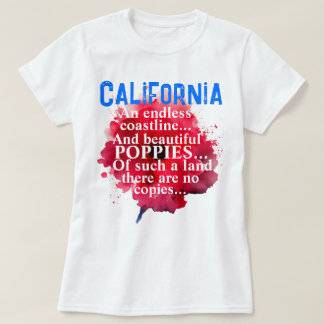 Kalifornien Romantic BeSnyc Poppies Patriotic T Shirt