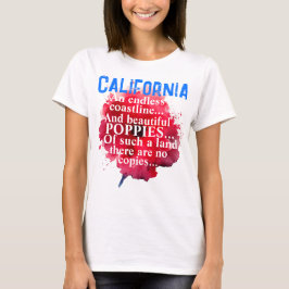 Kalifornien Romantic BeSnyc Poppies Patriotic T Shirt
