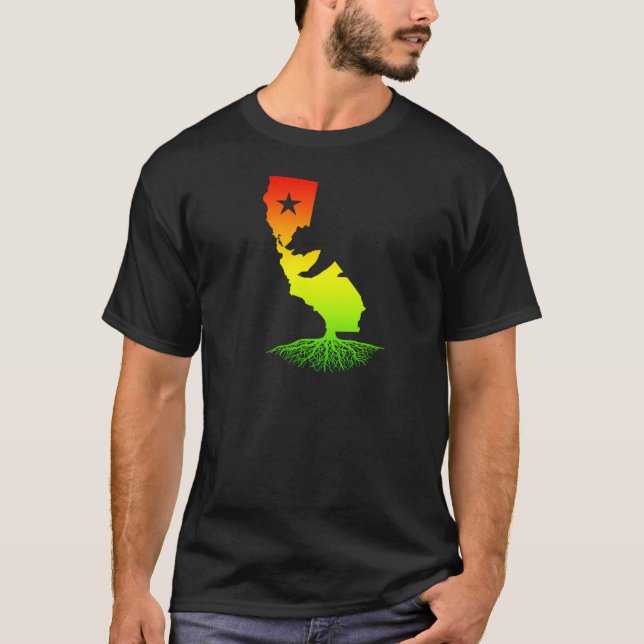 Kalifornien rotar (Rasta surfarefärger) Tee Shirt (Framsida)