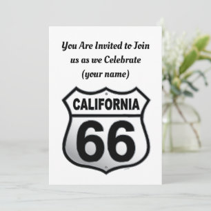 Kalifornien Route 66 skylt Inbjudningar