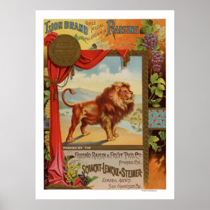 Kalifornien russinaffisch 1890 poster