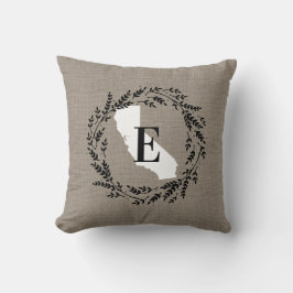 Kalifornien Rustic WAN Monogram Dekorativ kudde