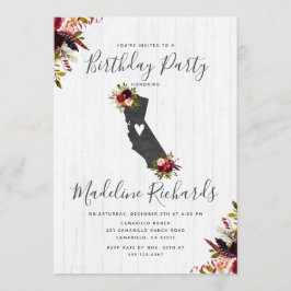 Kalifornien Rustik Födelsedagsfest Inbjudan