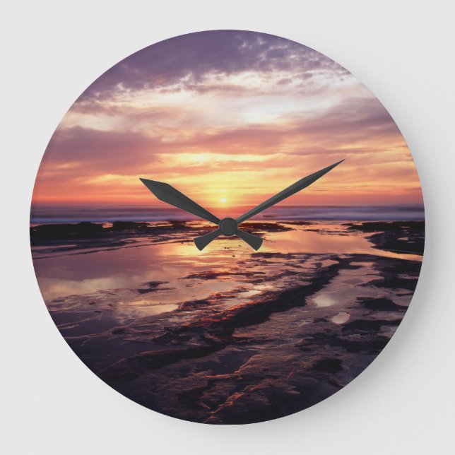 Kalifornien, San Diego, Sunset Cliffs, Sunset 3 Stor Klocka (Framsida)