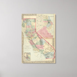 Kalifornien San Francisco karta av Mitchell Canvastryck