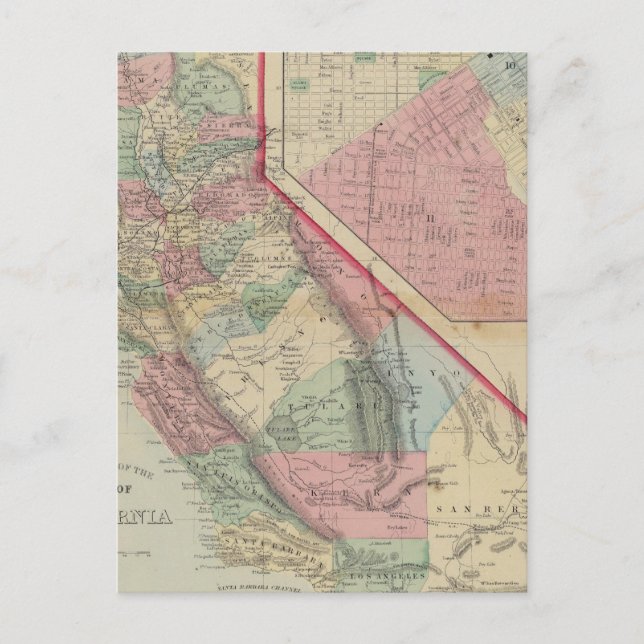 Kalifornien, San Francisco Karta av Mitchell Vykort (Framsida)