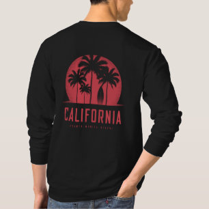 Kalifornien Santa Monica Beach Retro Palmträd T Shirt