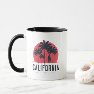 Kalifornien Santa Monica Beach Retro Palmtree Mugg