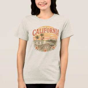 Kalifornien Santa Monica Pier Vintage Solnedgång T Shirt